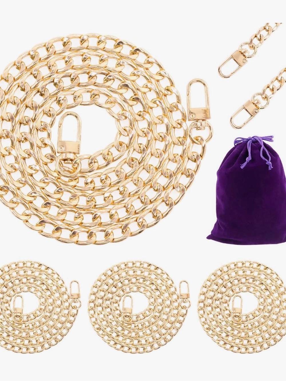 🆕 Gold Chain Purse Strap 7”